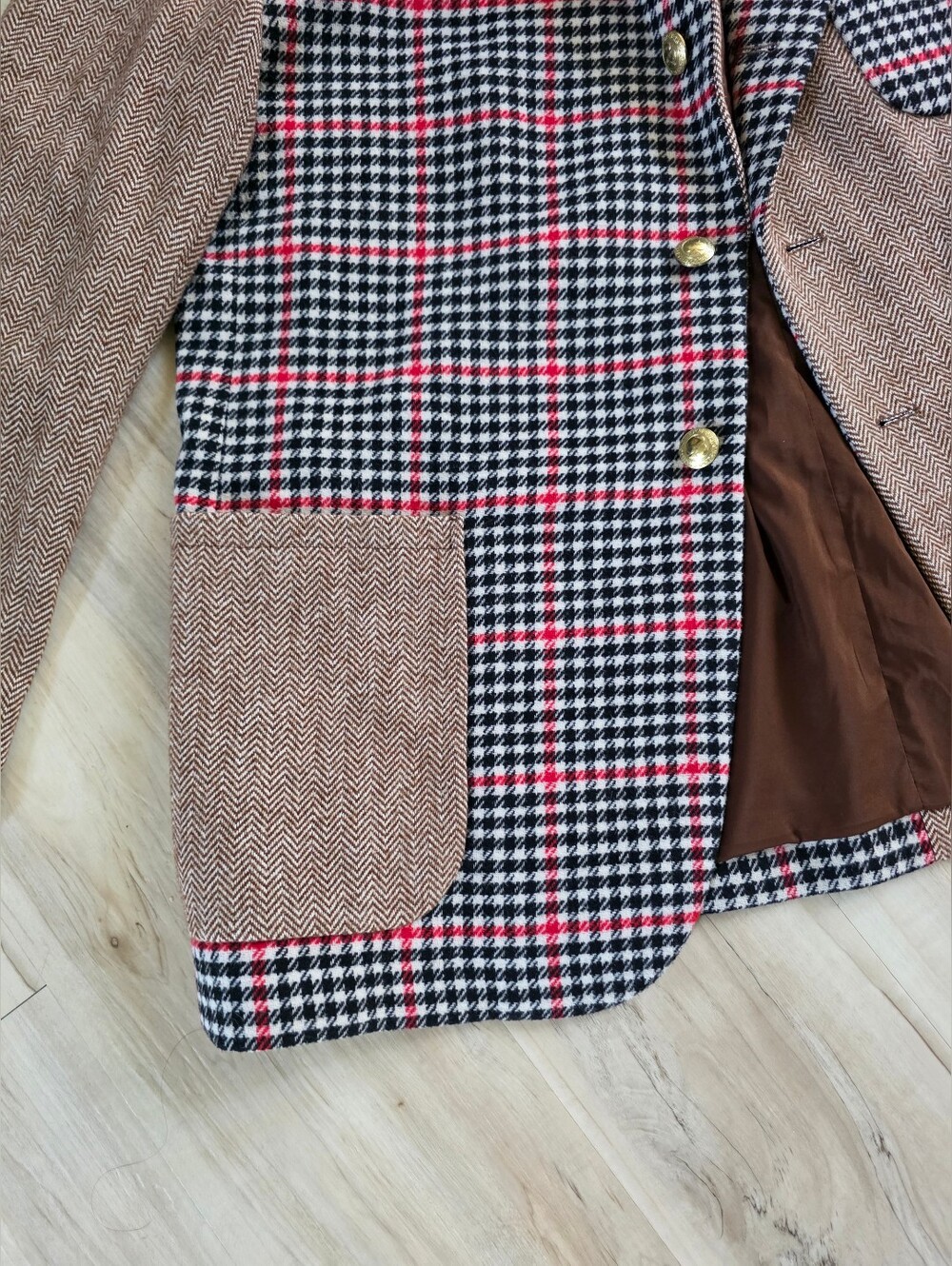 Rowing Blazers Tan and Multicolor Plaid Sport Jacket Suit XXL Wool Blend - Picture 6 of 13